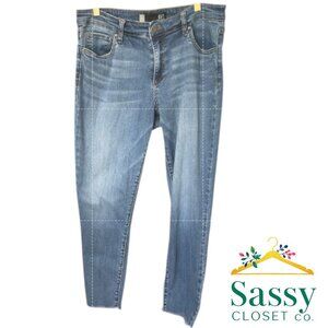 Kut from the Kloth Donna Ankle Skinny Jeans Raw Hem 12 EUC